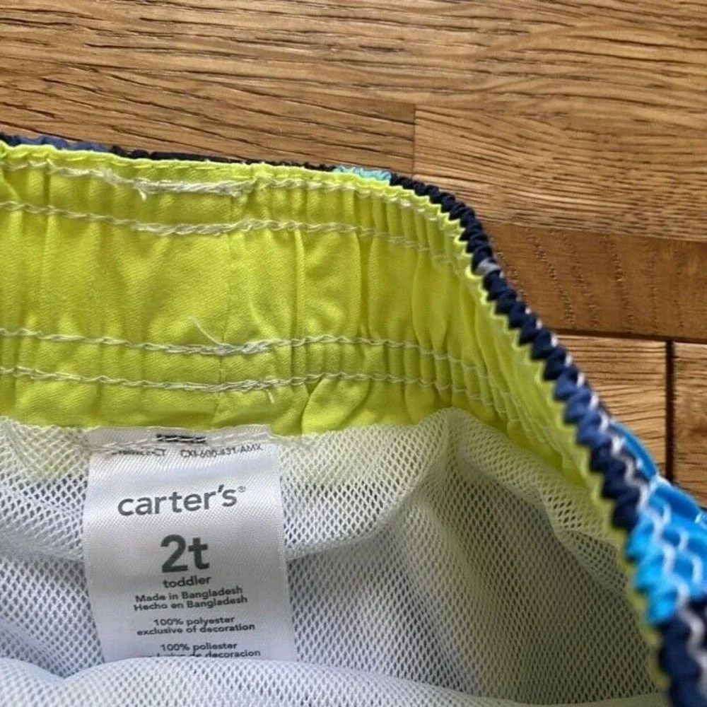 Carter's Blue Shark‎ Swim Trunks Sz 2T